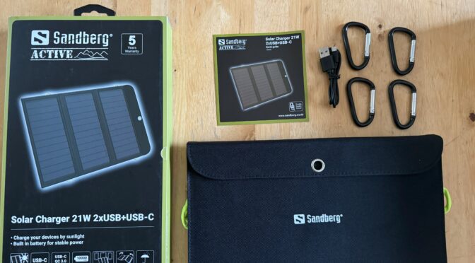 Recension: Sandberg Solar Charger 21W 2xUSB+USB-C